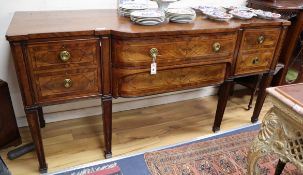 A George IV mahogany bow front sideboard, W.200cm, D.72cm., H.100cm Condition report: The top is