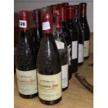 Twelve various red wines