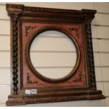 A 20th century 17th century style picture frame, with circular aperture, height 57cm, width 59cm,