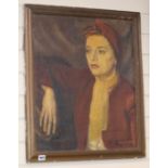 Leopold Solomon, oil on canvas, 'The Girl with the Sulky Mouth', signed, dated verso 1940,CONDITION: