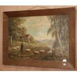 W. Evers, oil on canvas, Shepherd and flock in a landscape, signed and dated 1943, 66 x
