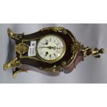 A Louis XVI style tortoiseshell and ormolu mantel clock height 37cm