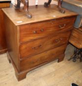 A George III mahogany chest, W.92cm D.52cm H.93cm Condition report: The top is ring marked and