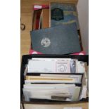 Two boxes of World stamps and covers