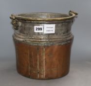 A copper bucket