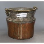 A copper bucket