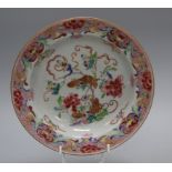 A Chinese export famille rose soup plate, Qianlong period, diameter 22cmCONDITION: Some minor