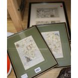 Four coloured engraved road maps, including: Gardner, 'The Road from London to Hith [sic]..';