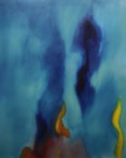 Joshua Whiskey, oil on canvas, Untitled large abstract work, inscribed verso, 150 x