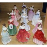 Twelve Royal Doulton and other figures of elegant ladiesCONDITION: All in good condition with no