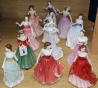 Twelve Royal Doulton and other figures of elegant ladiesCONDITION: All in good condition with no