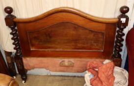 A Victorian mahogany single tester bed, W.130cm