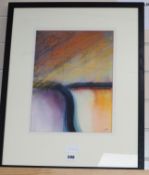 Dawn Rossiter, watercolour and pastel, 'Desert Road', monogrammed, 36 x 27cmCONDITION: Good