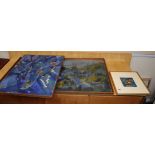 Carolyn Stafford, two oils, Flower painting and landscape, both signed, 61 x 51cm and 51 x 105cm,