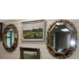 A pair of octagonal wall mirrors, W.69 x H.78cm.