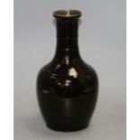 A Chinese dark brown glazed baluster vase, height 31cmCONDITION: Firing flaws particularly one