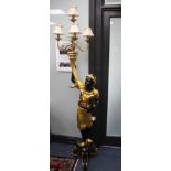 A Venetian style Blackamoor lamp standard, H.190cm Condition: There is some slight shrinkage to