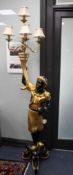 A Venetian style Blackamoor lamp standard, H.190cm Condition: There is some slight shrinkage to