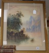 Edwin Earp (1851-1945), watercolour, Norwegian fjord, signed and dated 1883, 51 x 41cmCONDITION: