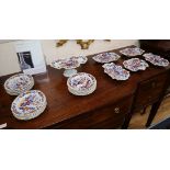 An early 19th century Masons Ironstone dessert service some pieces marked