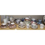 A large group of Worcester, New Hall, Regency tea and coffee wares and 19th century tea wares