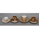 Four Italian porcelain cups and saucers, 19th century, including Doccia, saucers 11 -13.