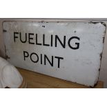 An enamelled Fuelling Point sign, 76 x 39cm