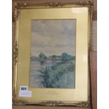 Robert W.Fraser (1848-1906), watercolour, 'On the Ouse', signed and dated '84, 27 x 18cmCONDITION: A