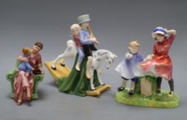 Three Royal Doulton groups, including two modelled by Adrian Hughes, 'Milestone', HN 3297 and '