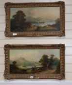 English School circa 1900, pair of oils on canvas, views of the lake district, 30 x 60cmCONDITION: