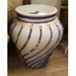 A Cretan white terracotta pot, H.55cm