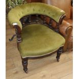 A Victorian oak library chair