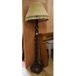 A spiral twist lamp standard, H.180cm