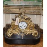 A 19th century French gilt metal figural mantel clock