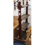 A Victorian mahogany bootrack, W.77cm, D.48cm, H.150cm Condition report: Appears to have been barn-