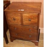 A Regency style mahogany commode, W.63cm D.43cm H.80cmCONDITION: The top is faded, the interior is