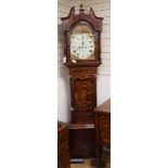 An early 19th century oak eight day longcase clock, marked Maule, Coldstream, H.230cm