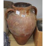 A terracotta amphora urn, height 50cm
