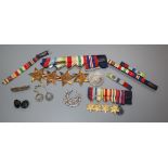 A group of WWII medals