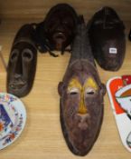 Four African tribal masks