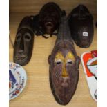 Four African tribal masks