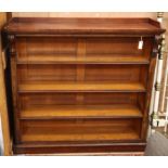 A Victorian mahogany open bookcase, W.140cm D.36cm H.129cmCONDITION: The top has minor scratching