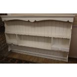 A Victorian style painted pine plate rack, W.180cm, D.16cm, H.120cm W.180cm