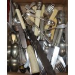 A quantity of plated flatware etc.