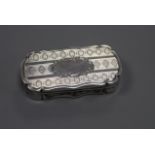 A Victorian engraved rounded rectangular silver vinaigrette, Robert Thornton, Birmingham, 1870,