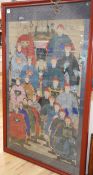 A 19th century Chinese ancestor portrait, gouache on paper, 136 x 86cmCONDITION: Has been rolled