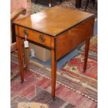 A George III satinwood pembroke table, W.52cm, L.68cm, H.73cm Condition report: The top has two ring