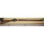 A British colonial percussion cap musket, length 131cm