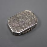 A George III silver octagonal vinaigrette, with engraved decoration, Samuel Pemberton, Birmingham,