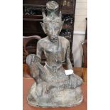 An Indian Hindu bronze seated figure of Adhikara Nandi, height 65cm